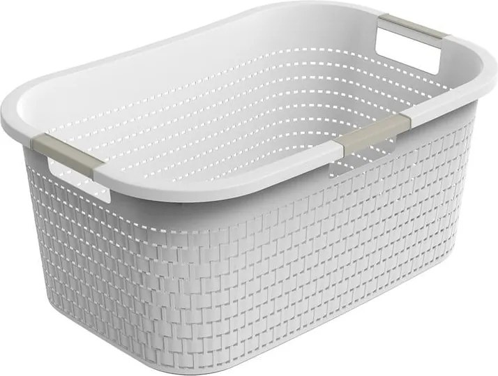 Kôš na čistú bielizeň COUNTRY biely, 40 l