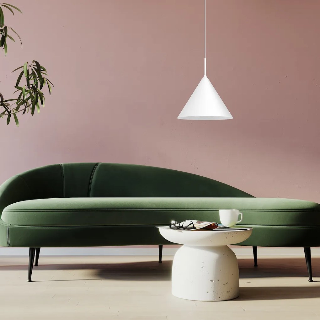 Závesné svietidlo Capital, 1x biele kovové tienidlo, (fi 32cm), w