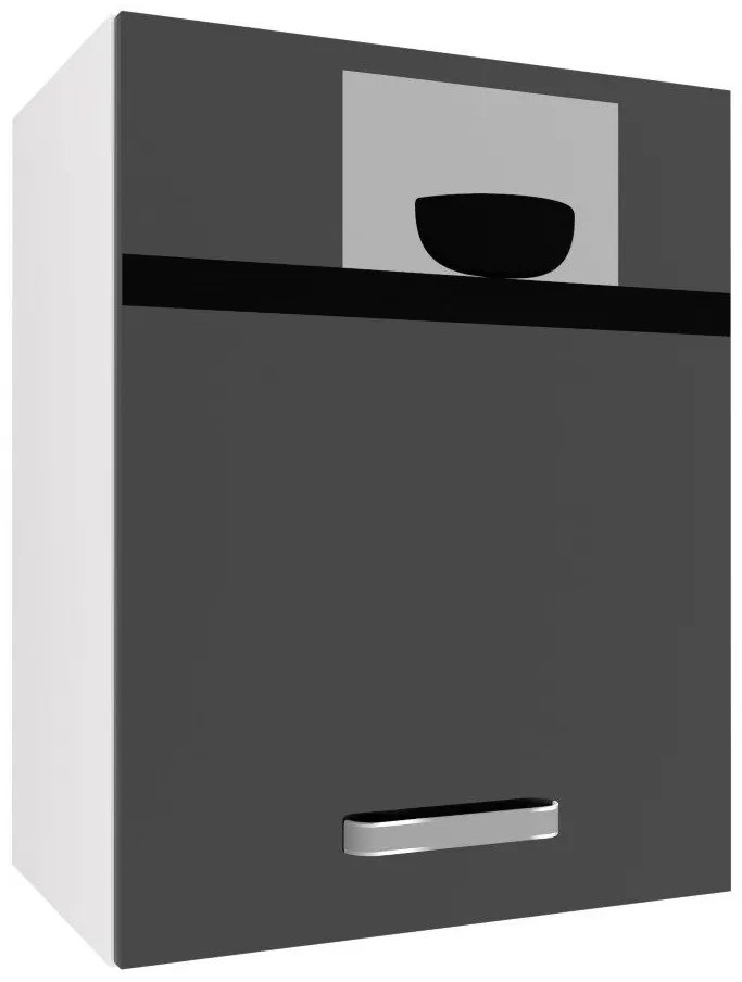 Kuchynská skrinka Belini horná 45 cm čierny lesk INF SG45/1/WT/B/0/F