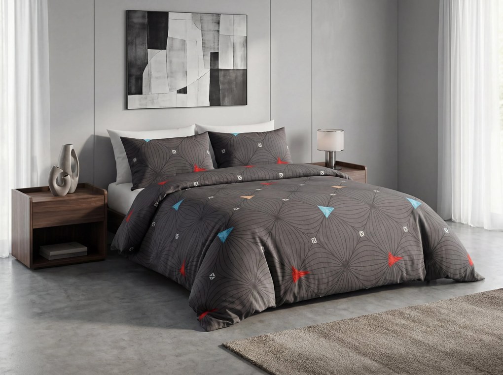 Obliečky z mikrovlákna ORBITA tmavo sivé Rozmer obliečky: 2 ks 70 x 80 cm | 160 x 200 cm