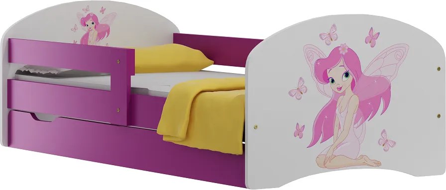 MAXMAX Detská posteľ so zásuvkami VÍLA v ružovej 200x90 cm