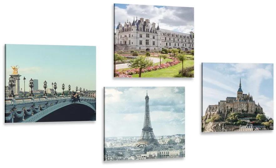 Set obrazov očarujúce Francúzsko Varianta: 4x 40x40