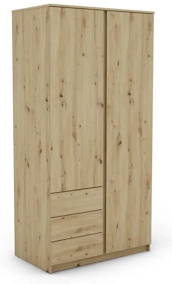 Šatníková skriňa Carlos, dub artisan, 100 cm