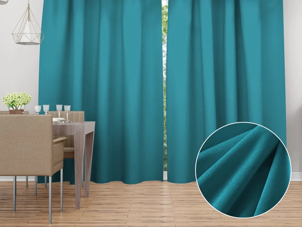 Biante Zamatový záves Velvet Prémium SVP-035 Tyrkysovo modrý - šírka 270 cm 270x260 cm