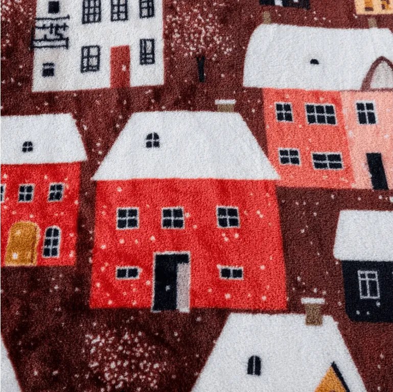 Mikroplyšová deka SNOWY VILLAGE, farebná Rozmer: 200 x 220 cm
