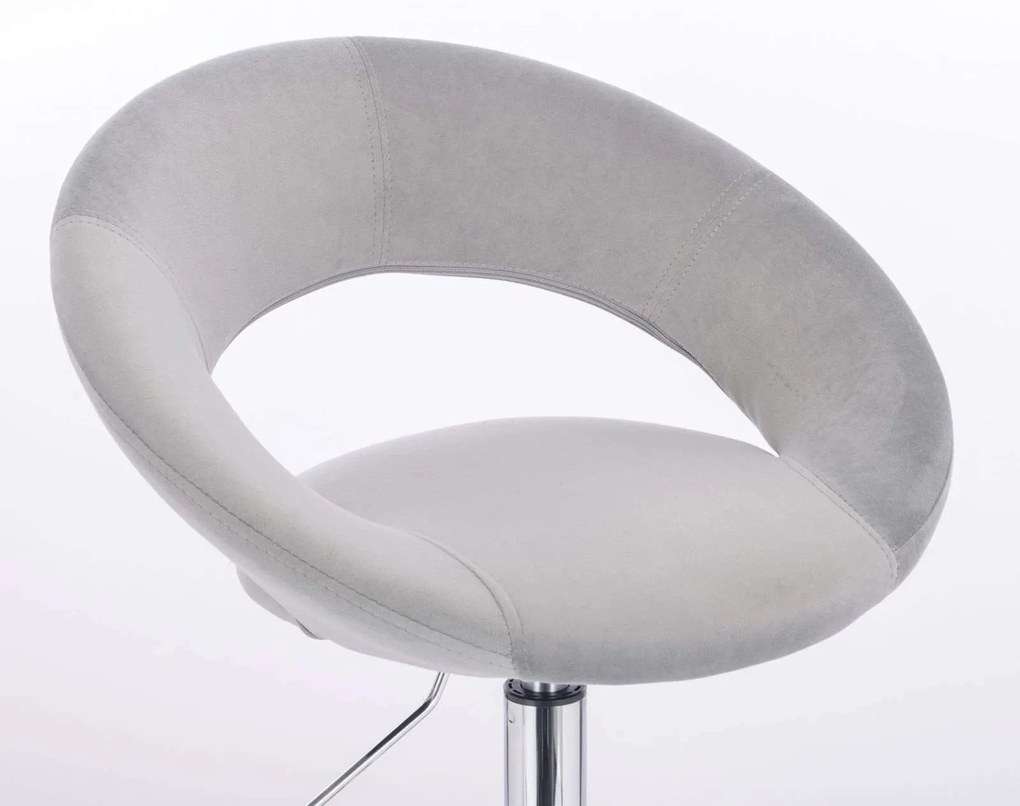 LuxuryForm DESIGN Stolička NAPOLI VELUR na zlatej podstave s kolieskami - svetlo šedá