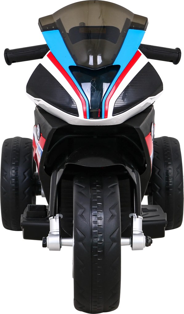 Ramiz BMW HP4 Detský motocykel na batérie Červená + 3 kolieska + LED + MP3 USB + Eco koža