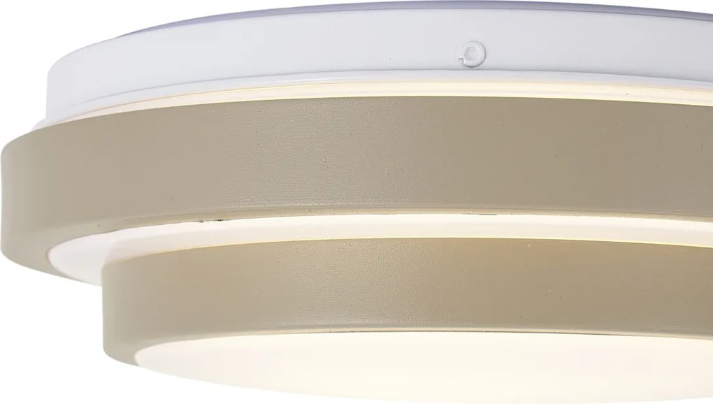 Moderné stropné svietidlo sivohnedé s bielou farbou 25 cm IP44 - Walden