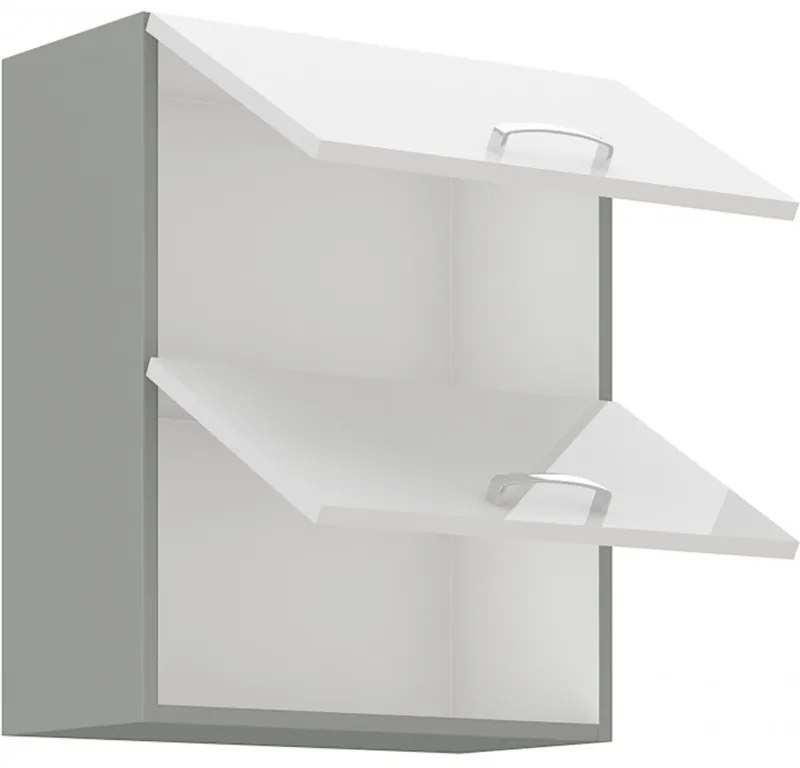Kuchynská linka Bianka 350 cm - sivá / biely lesk