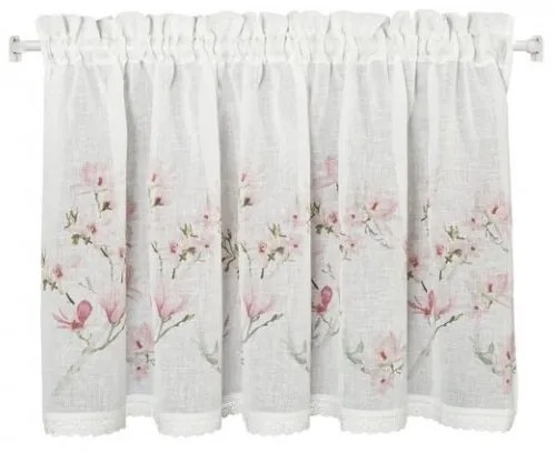 DECOREUM Záclona zdobená čipkou 150 cm x 60 cm biela 100 % polyester Rozmer varianty: 150 cm x 60 cm, Farba varianty: Biela 103168