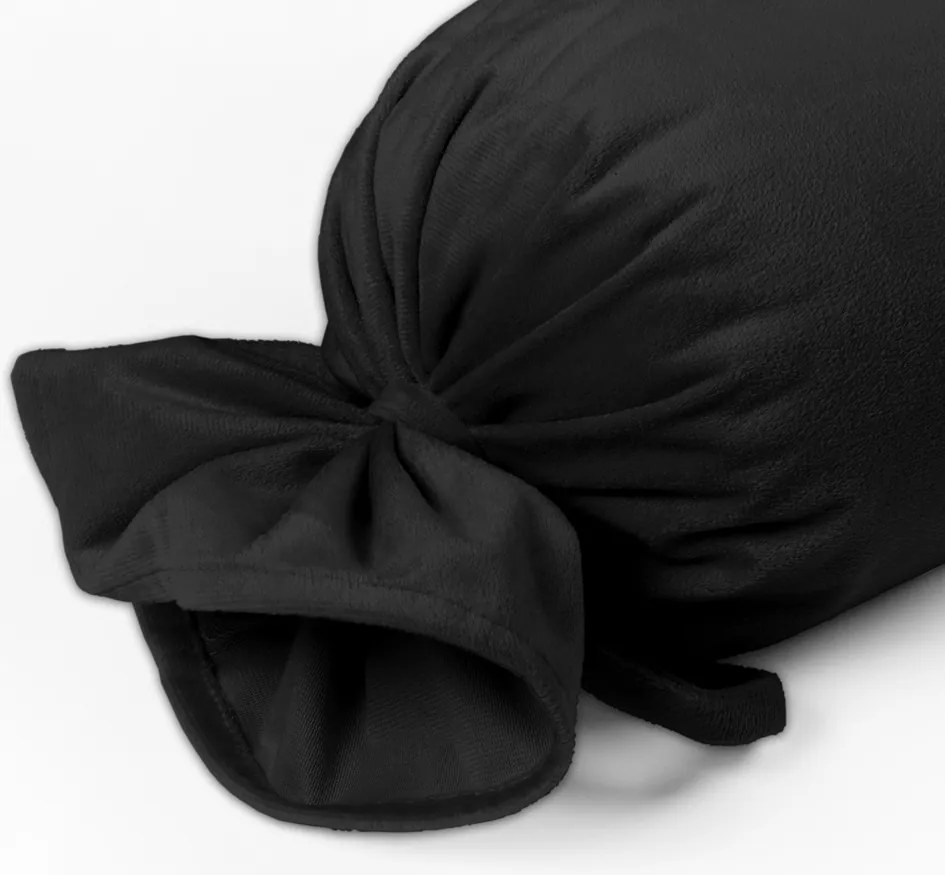 Biante Zamatový vankúš valec bonbon Velvet Prémium SVP-014 Čiernozelený 15x80 cm