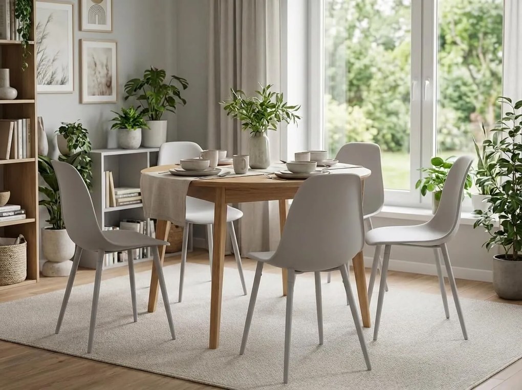 Jedálenská stolička OSAKA plastová, svetlo sivá