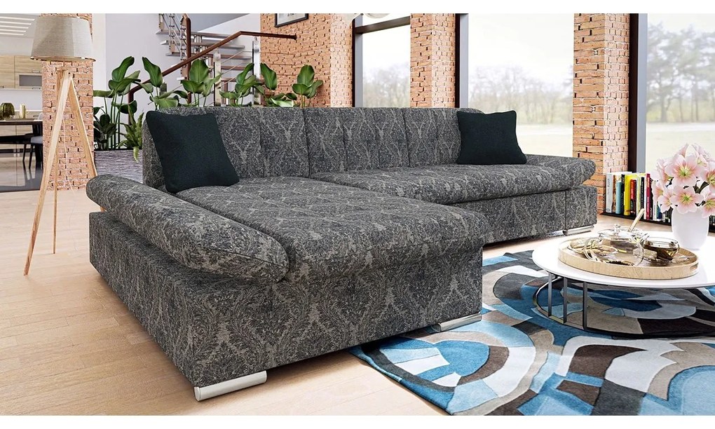 Rohová rozkladacia sedacia súprava Laviva Premium, Dostupné poťahy: Magic Velvet 2216 + Magic Velvet 2216 + Senegal 818, Strana: ľavá