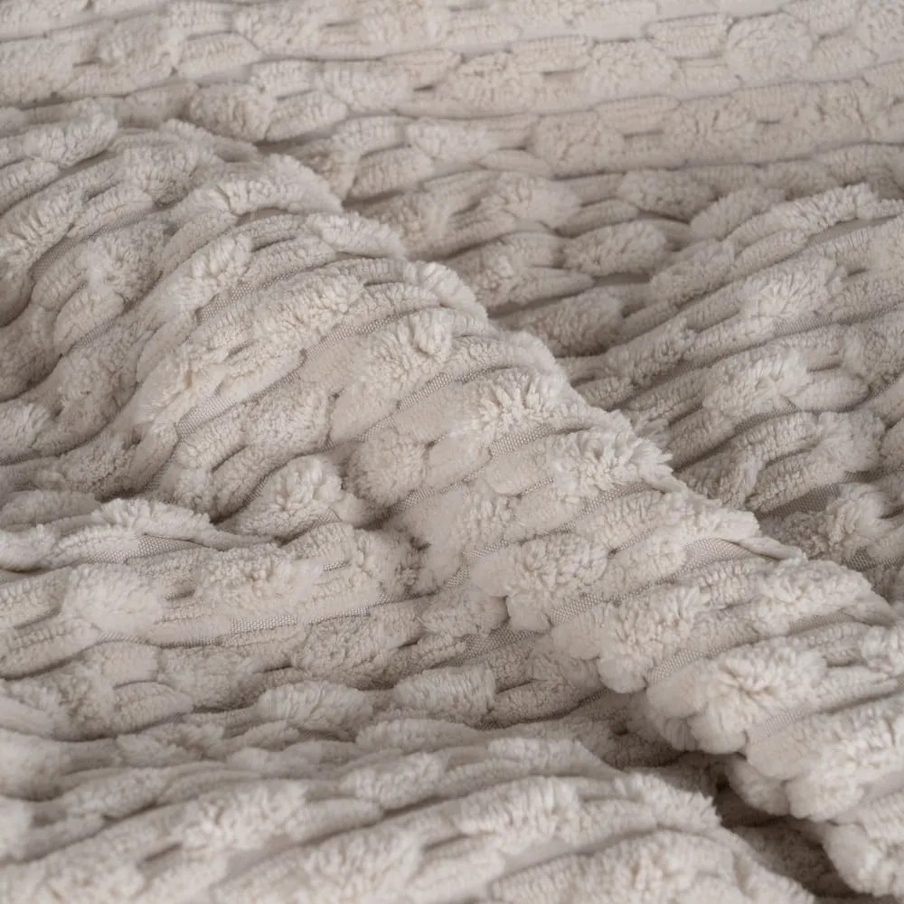 Béžový prešívaný pléd 230x260 cm – Ixia