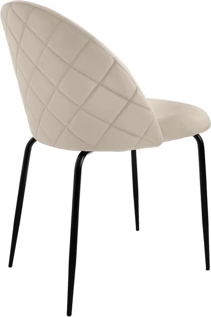 Jedálenská stolička FARGO zamatová, čierna / béžová