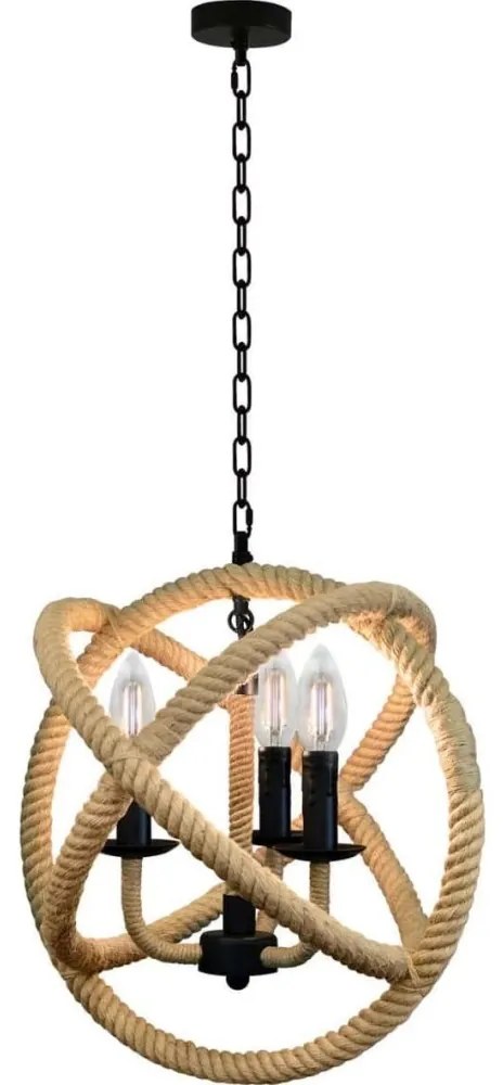 LED Luster na reťazi ROPE GLOBO 3xE14/4,3W/230V