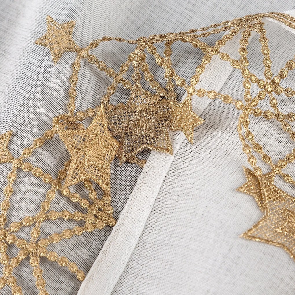 KRÁTKA VIANOČNÁ ZÁCLONA NA PÁSKE XMAS 60X150 CM HVIEZDY