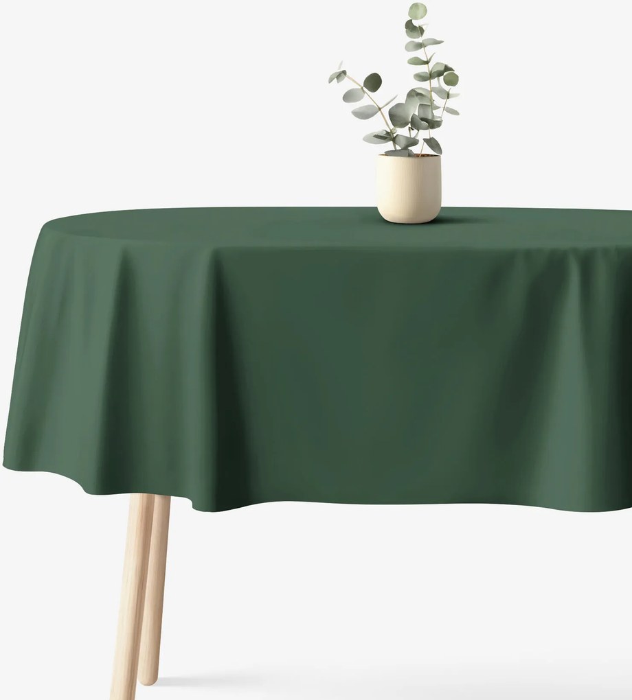 Goldea vianočný oválny obrus 100% bavlnené plátno - tmavo zelený 120 x 180 cm