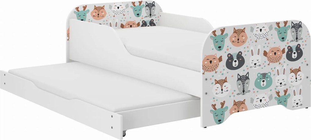 Wooden Toys Detská posteľ MIKI 160x80 ZVIERATKÁ s funkciou spania (1)