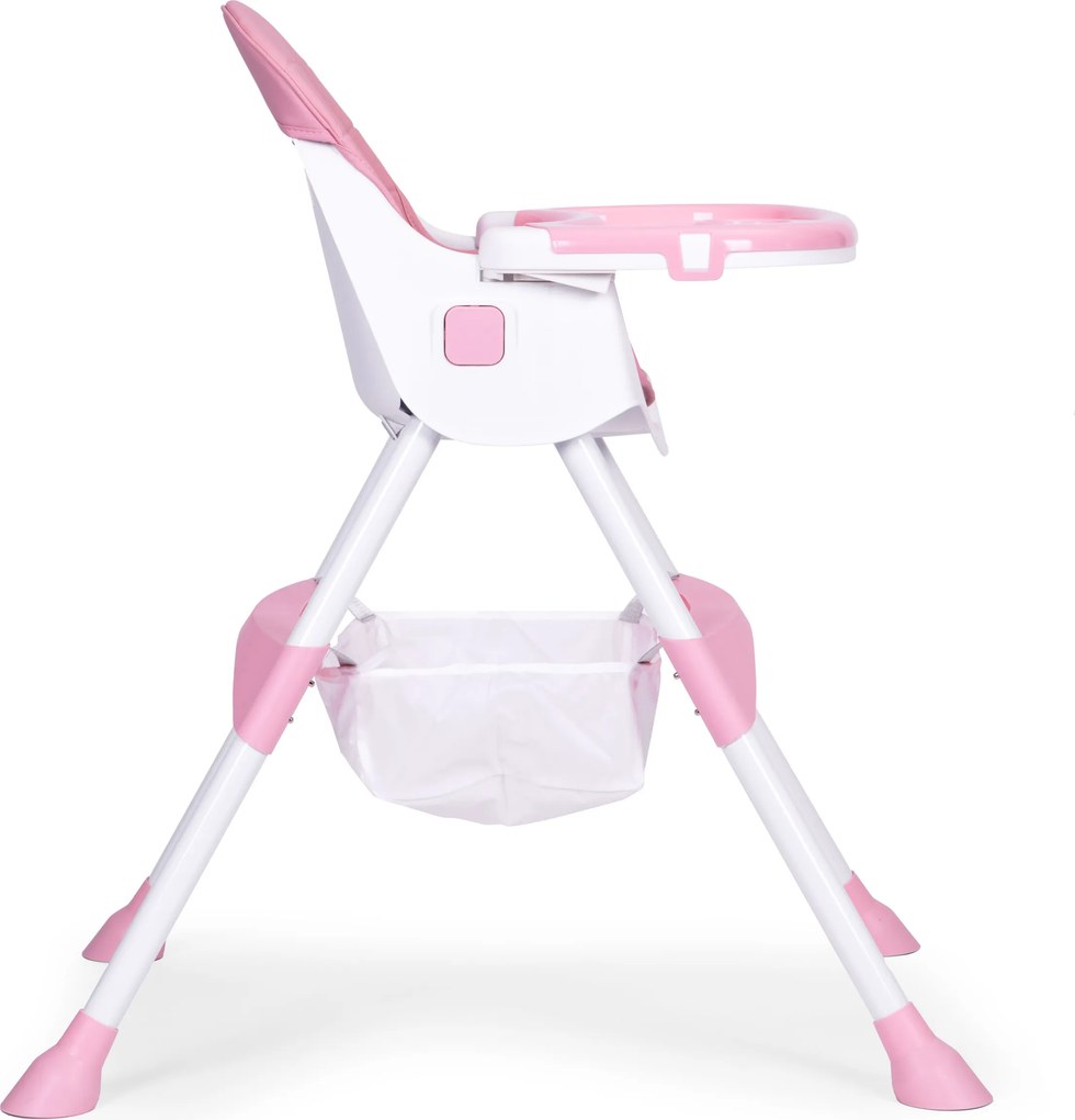 ECOTOYS jedálenské kresielko pre deti, ružové, 5-bodové