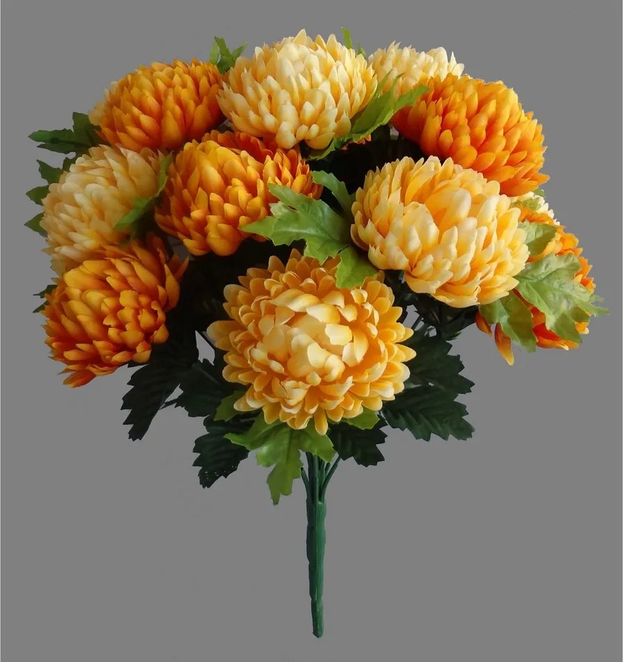 Umelá kytica Chryzantéma, oranžová