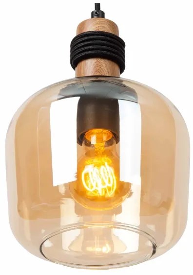 Lucide 45408/03/62 - Luster na lanku ILONA 3xE27/40W/230V čierna/béžová