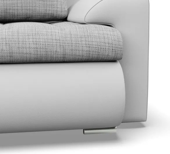 Sedacia súprava FORESTA ULL v tvare U sivá / biela