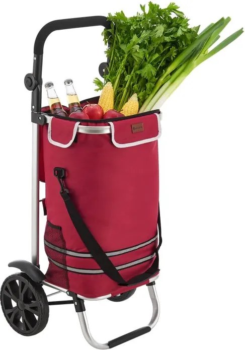 Nákupný vozík 3 v 1 – objem 56 l, červený