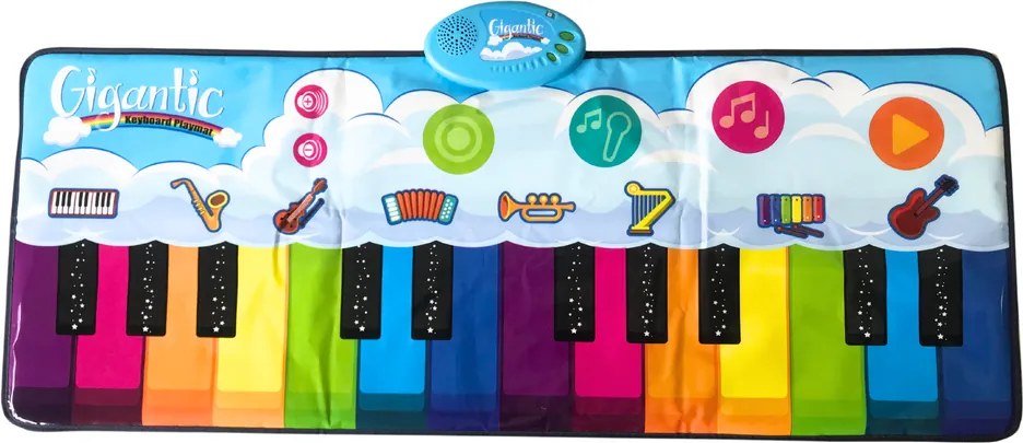 LEAN Toys Vzdelávacia tanečná podložka dúhové piano s nástrojmi 10 melódií