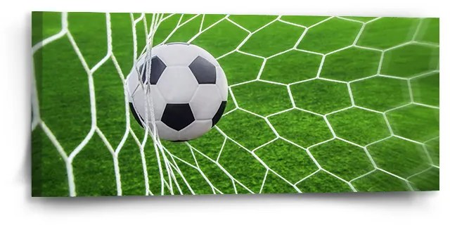 Sablio Obraz Futbalová lopta v bráne - 110x50 cm