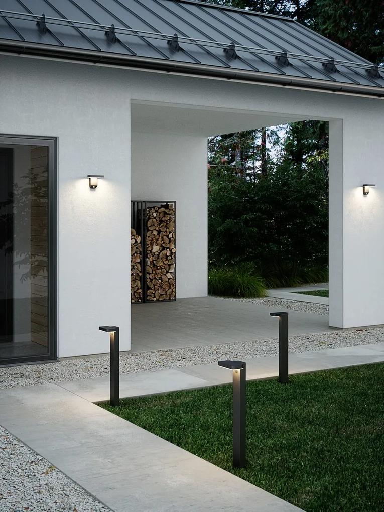 NORDLUX Solárne záhradné svetlo LED so senzorom RICA ROUND, 4,5 W, teplá biela, štvorcová, čierna