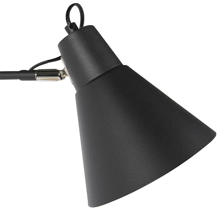 Dizajnová nástenná lampa čierna nastaviteľná - Luna
