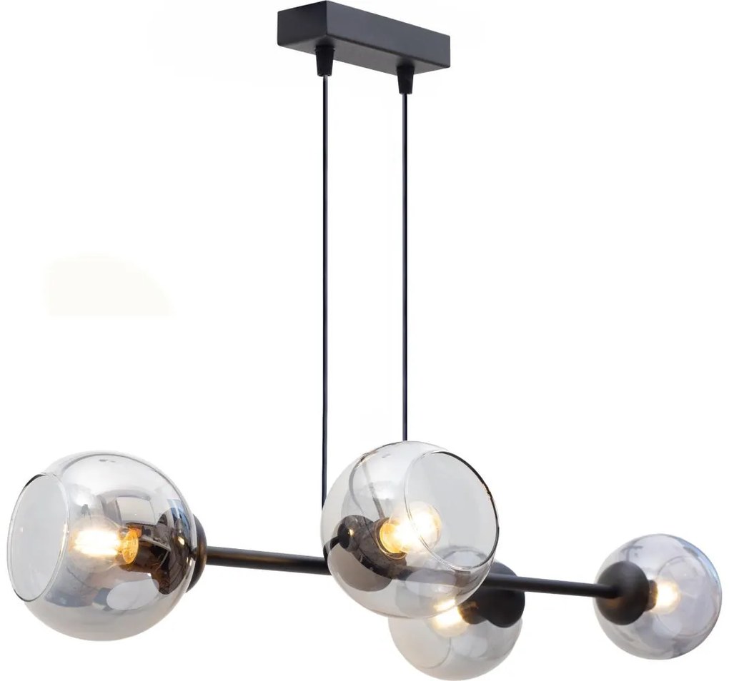 Luster na lanku LATIL 4xE27/60W/230V čierna