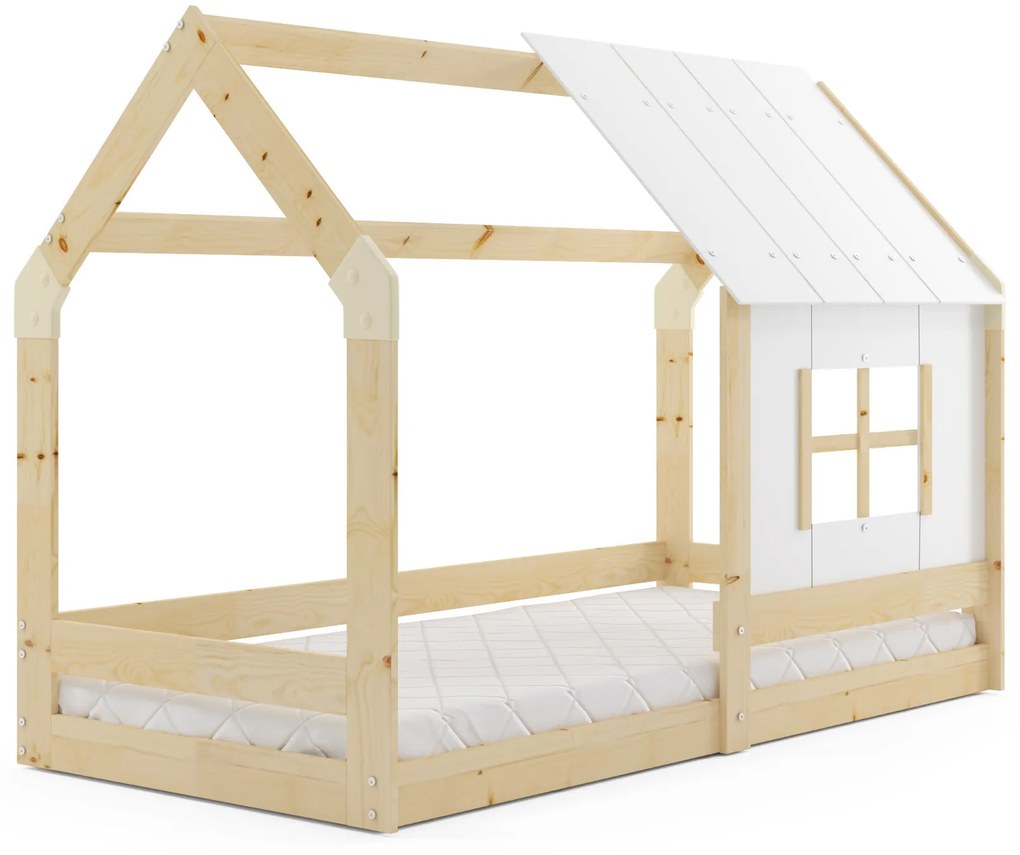 Domčeková posteľ so strieškou DOMČEK 1 160×80 cm borovica