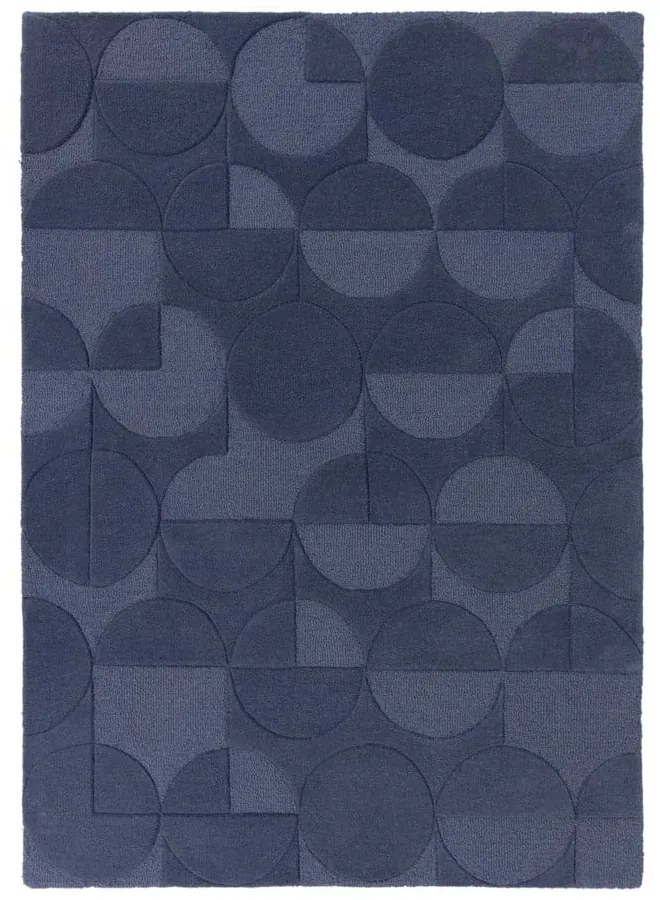 Modrý koberec z vlny Flair Rugs Gigi, 120 × 170 cm