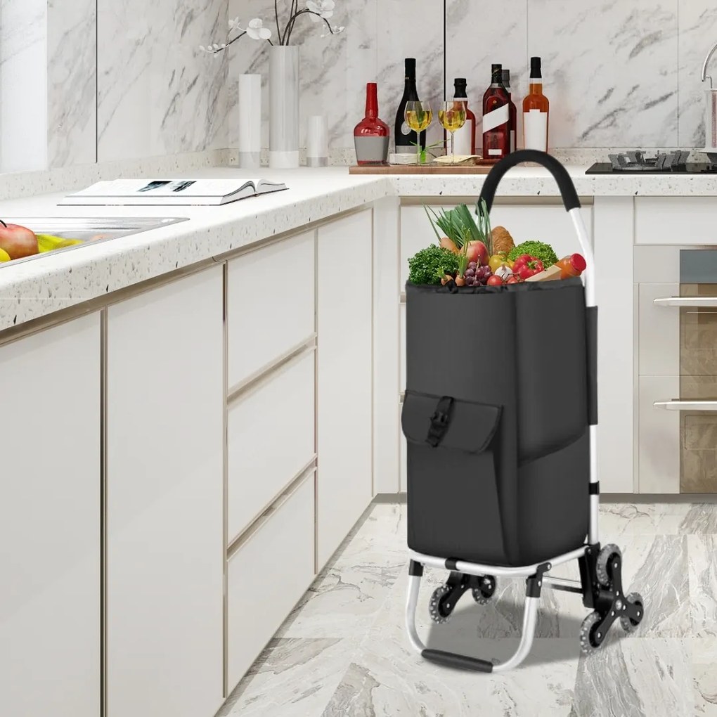 Jurhan Nákupná taška Shopper, na kolieskach do schodov 45L, 101x45x39, čierna