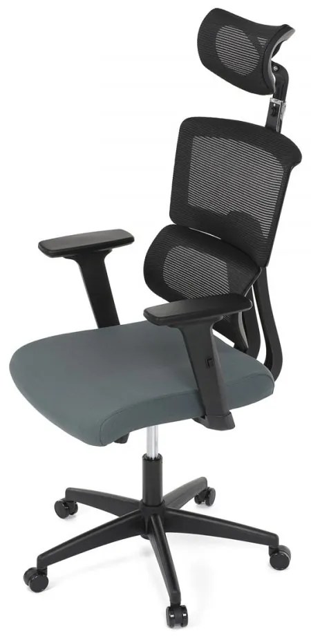 Kancelárska otočná stolička VILD — látka, čierna / šedá