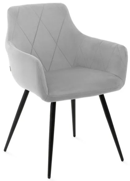 Jedálenská stolička FELLICE zamatová sivá ALL 847283