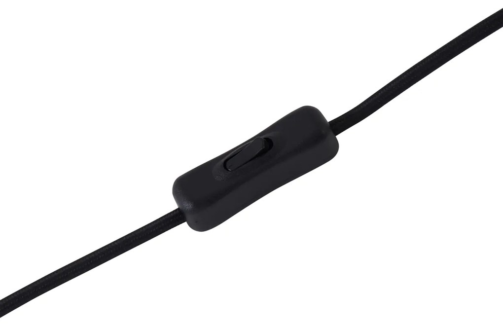 Retro stolová lampa čierna s bronzovým sklom - Bizle