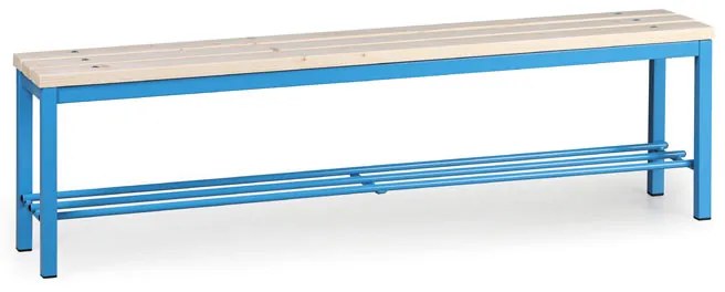 Šatníková lavica s botníkom, sedák - laty, dĺžka 1500 mm, modrá