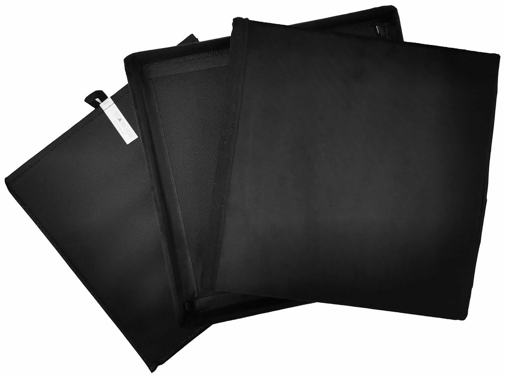 Skládací taburet s úložným prostorem PERFECT 30x30 cm černý