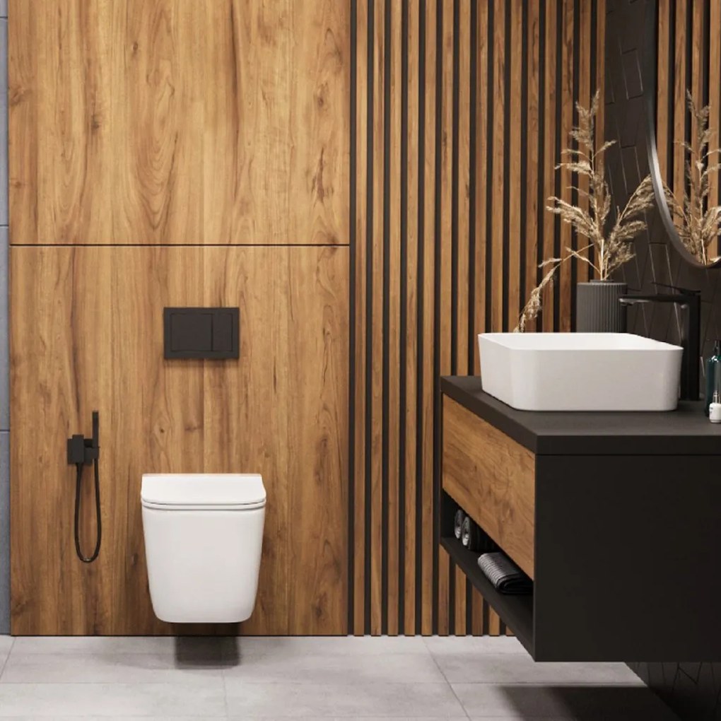 Invena Invena, podomietková bidetová batéria, čierna matná, INV-BP-K0-B04-L