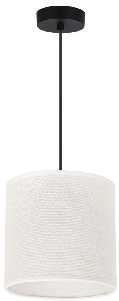 Závesné svietidlo Juta, 1x biele jutové tienidlo, (fi 15cm), b