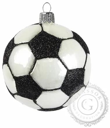 Sklenená dekorácia futbalová lopta