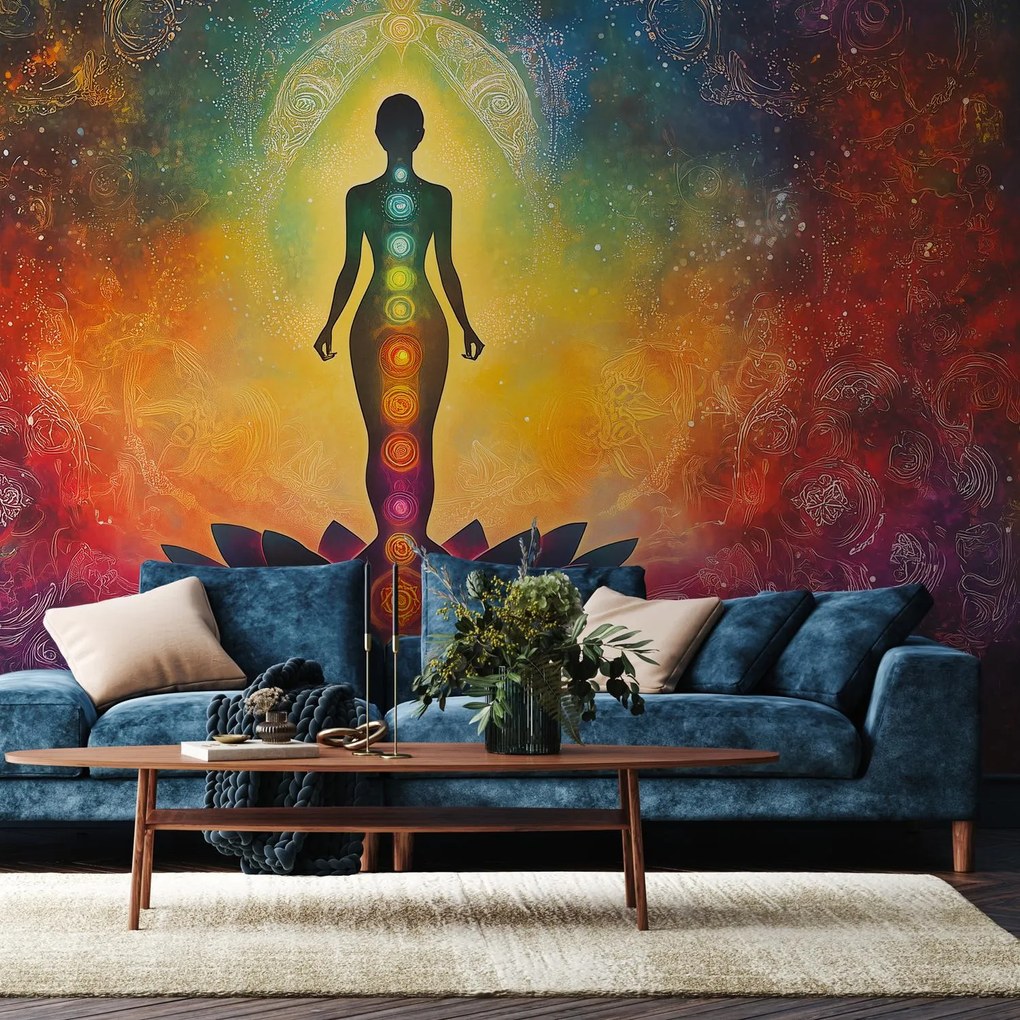 Fototapeta - Žena a čakry (147x102 cm)