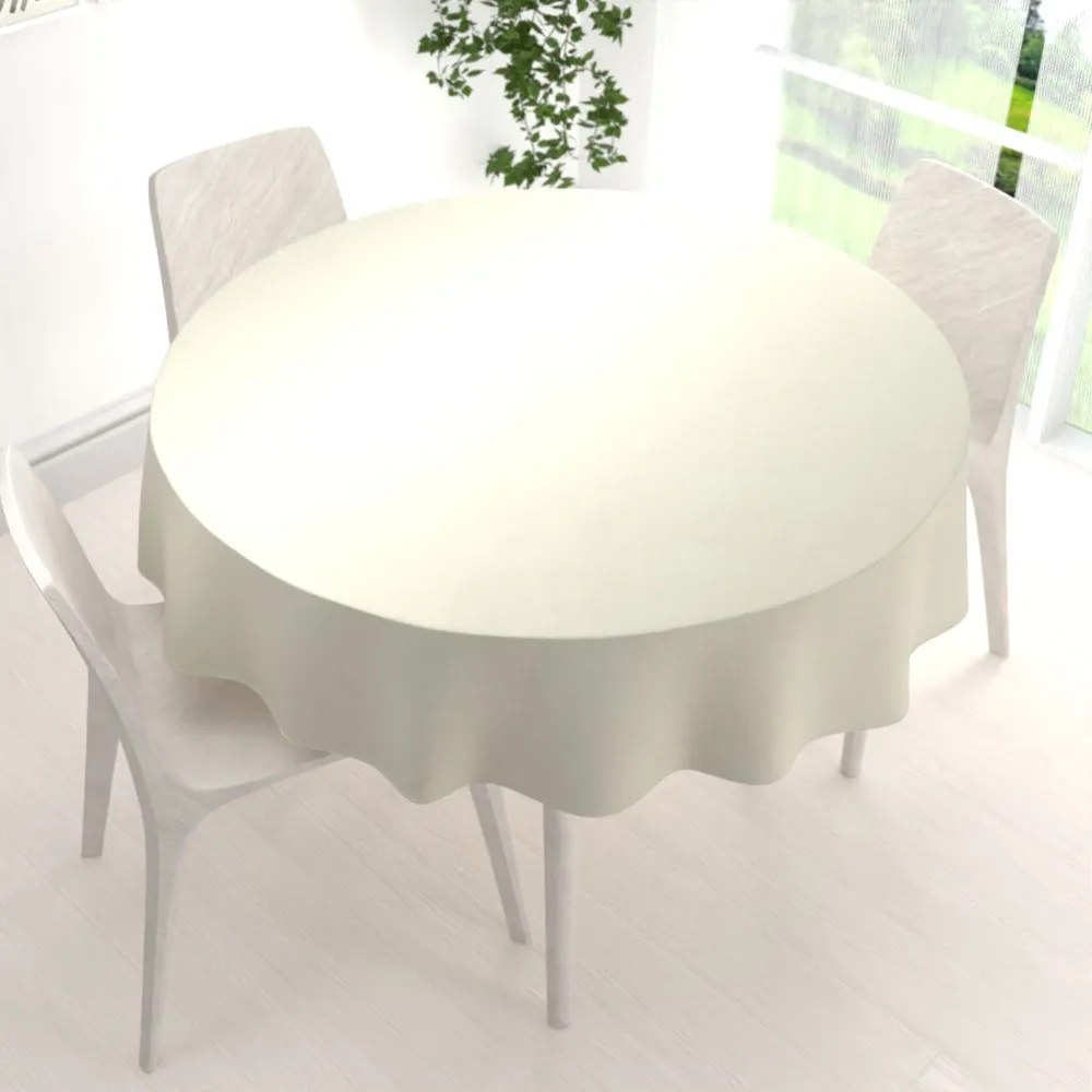 Biante Veľký zamatový okrúhly obrus Velvet Premium SVP-003 Smotanový Ø 270 cm