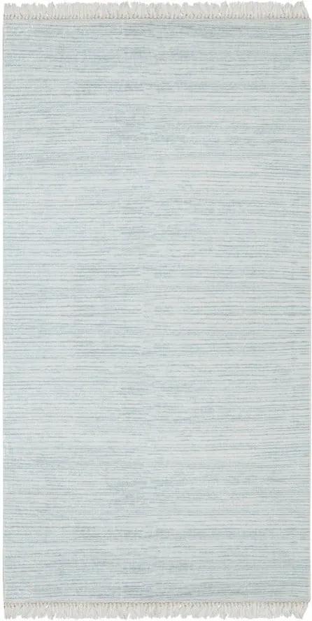Zamatový koberec Deri Dijital Kaluna Turquoise, 80 x 150 cm