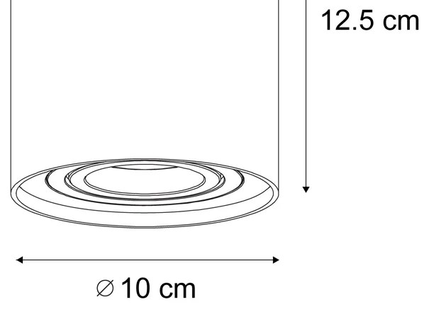 Sada 4 moderných prisadených bodových svietidiel béžových GU10 50mm otočných a naklápacích - Rondoo Up