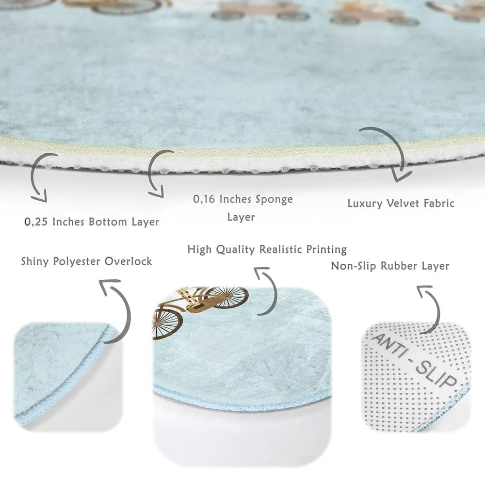 Svetlomodrý detský koberec ø 100 cm Comfort – Mila Home