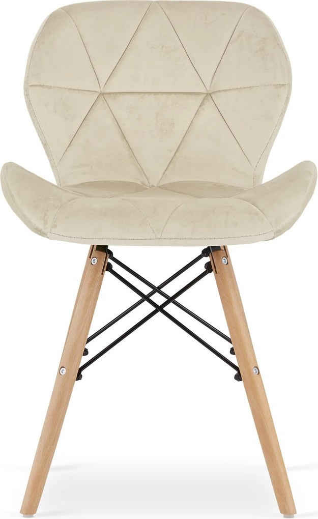 Béžová stolička LAGO VELVET